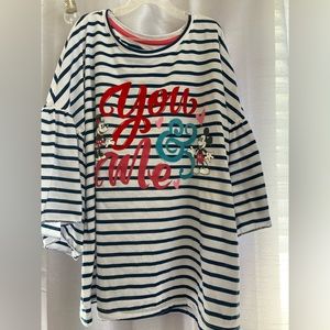 Disney Parks women’s medium striped Mickey and Mickey “You & Me” shirt.